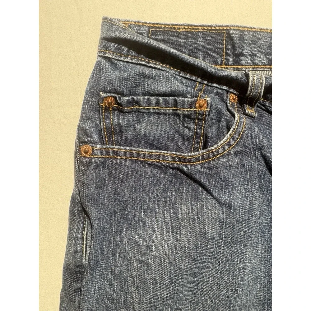 Levis 569 Jean Shorts Mens 36 Blue Loose Fit Straight Denim Light Wash 11